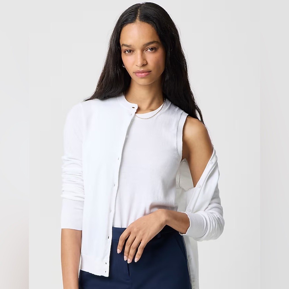 J. Crew Factory Women’s Medium Classic Sweater Shell - White